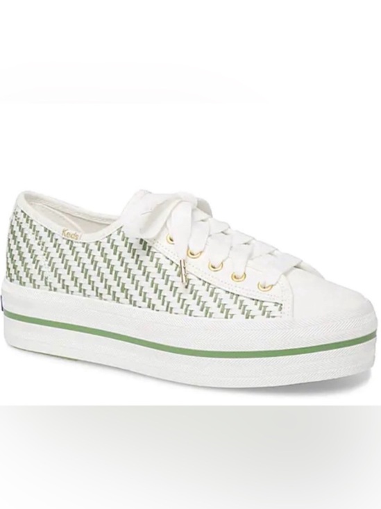 kate spade Shoes - Kate Spade New York x Keds Triple Up Woven Platform Sneakers in Green/White, 7.5